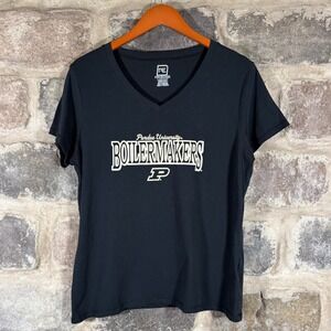 Pro Edge Purdue University Boilermakers V Neck T Shirt‎ Black XL 16/18